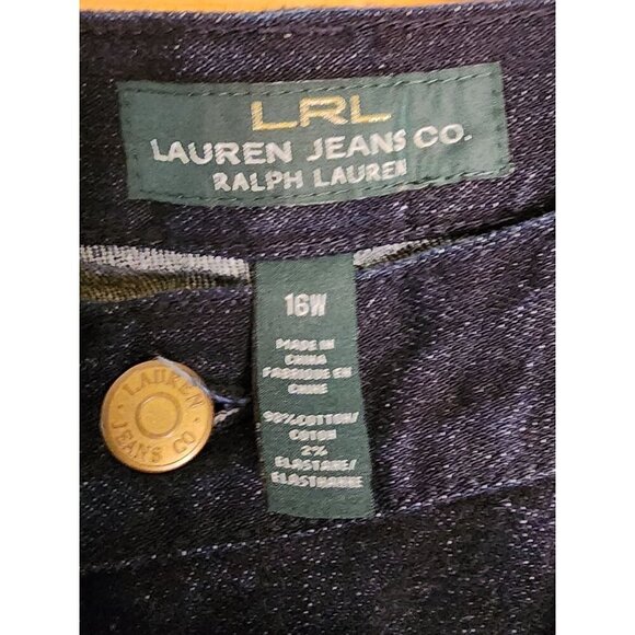 RALPH LAUREN LRL WOMENS BLUE STRETCH STRAIGHT LEG DENIM JEANS 16 - Picture 3 of 10